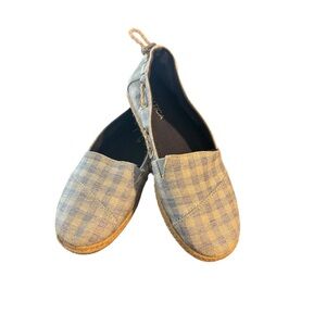 Nautica‎ Rudder Espadrille Flats – Size 6 – Blue Gingham Slip-On Shoes